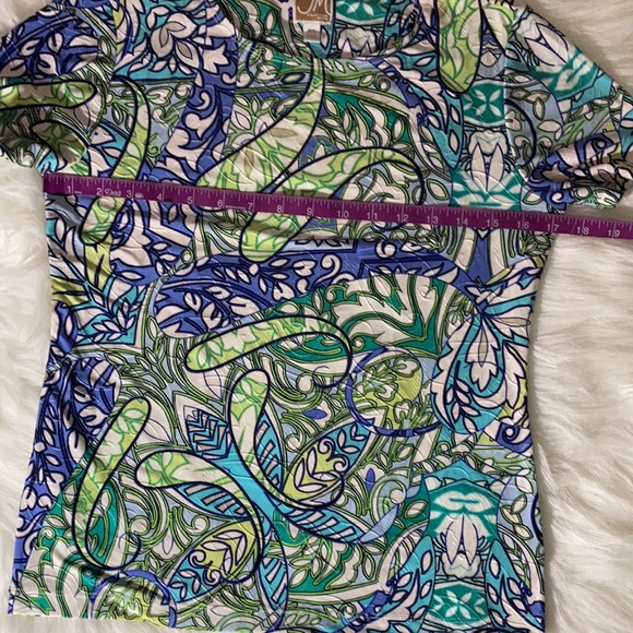 JM Collection Petite S multi color top NWT - Picture 4 of 6
